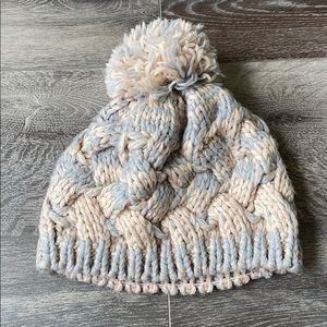 Pink and Grey Knit Winter Beanie